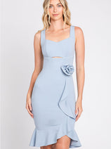 Powder Blue Bridesmaid Dresses-Inexpensive Lenovia 3043 Party Knee Length