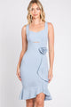 PERRTY By Lenovia 3043 Simple Fitted Party Knee Length Dress - POWDER BLUE / XS