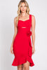 PERRTY By Lenovia 3043 Simple Fitted Party Knee Length Dress - RED / XS