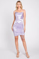 LA Merchandise LN3058 Fitted Adjustable Satin Hoco Cocktail Dress