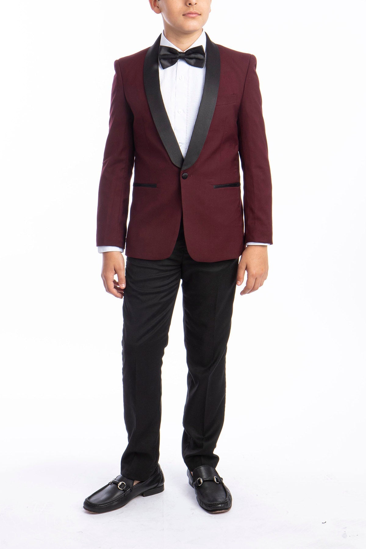 "Trent" Burgundy 5-Piece Tuxedo Set by Perry Ellis Kids