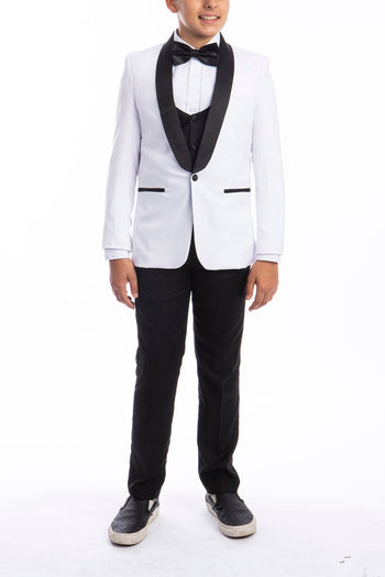 "Trent" 5-Piece White Tuxedo Set for Kids by Perry Ellis