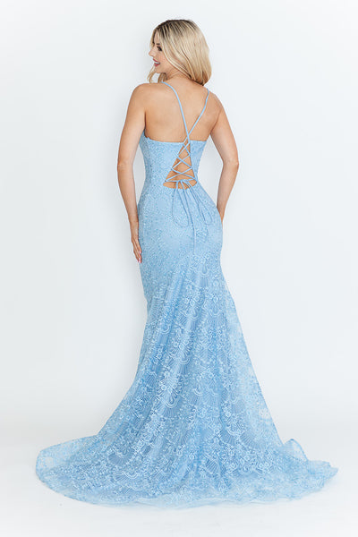 Red Carpet Dress V-Neck Spaghetti Strap Mermaid Gown By Lenovia 8338