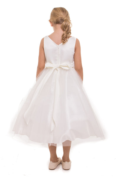 Tulle Flower Dress with Bow Back for Special Occasion Dress by Bella Princess 212-XL