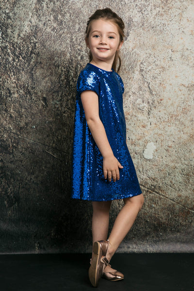 Short Sleeve Sparkle A-Line Dress for Holidays & birthday party by Bella Princess 288