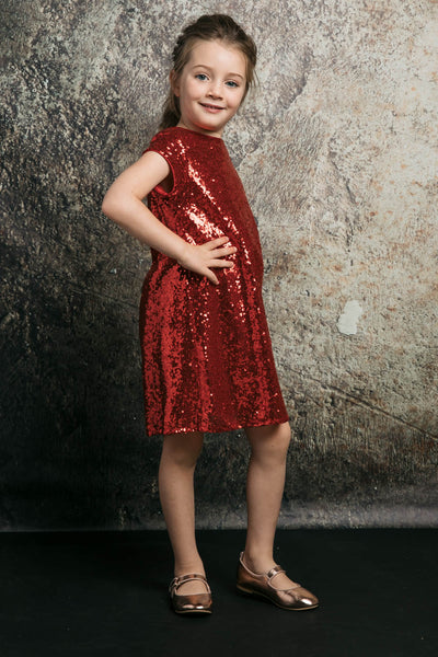 Short Sleeve Sparkle A-Line Dress for Holidays & birthday party by Bella Princess 288