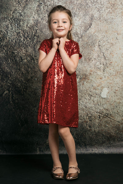 Short Sleeve Sparkle A-Line Dress for Holidays & birthday party by Bella Princess 288