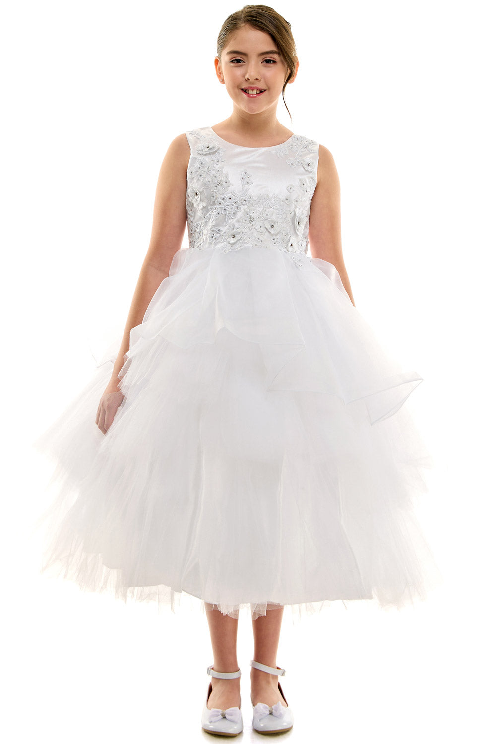 Lace Applique Tulle Ball Gown for Special Occasion Dress with Layered Skirt by Bella Princess C325