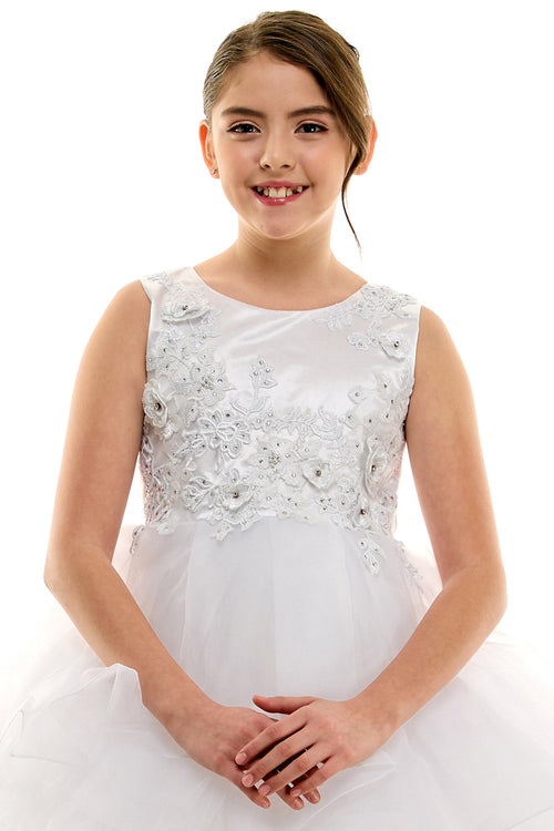 Lace Applique Tulle Ball Gown for Special Occasion Dress with Layered Skirt by Bella Princess C325