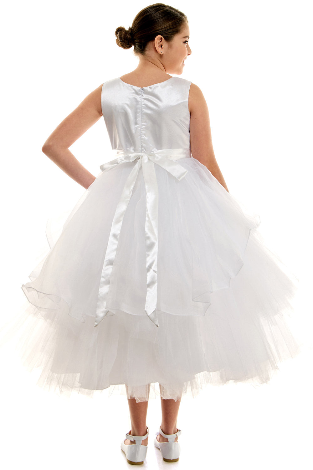 Lace Applique Tulle Ball Gown for Special Occasion Dress with Layered Skirt by Bella Princess C325