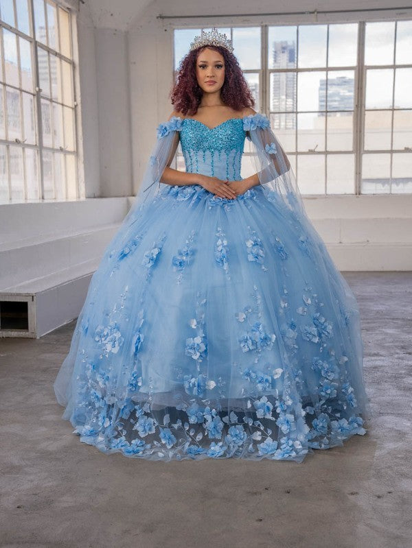 Off-Shoulder Cape Sleeve Ball Gown by Calla SCL30007