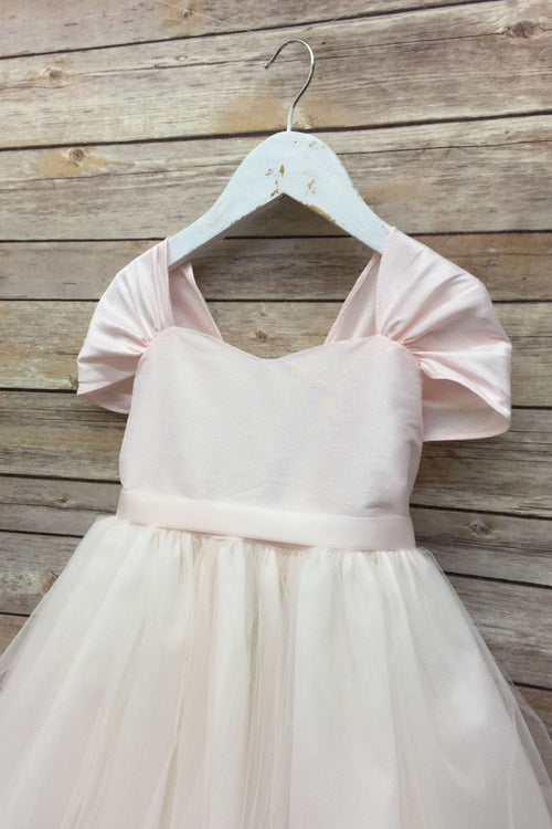 Tulle Flower Dress with Lavender or Coral Sash and Floating Petals by Bella Princess 222