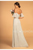 Pleated Long Cold Shoulder Chiffon Dress by Elizabeth K GL2615 - Long Formal Dresses