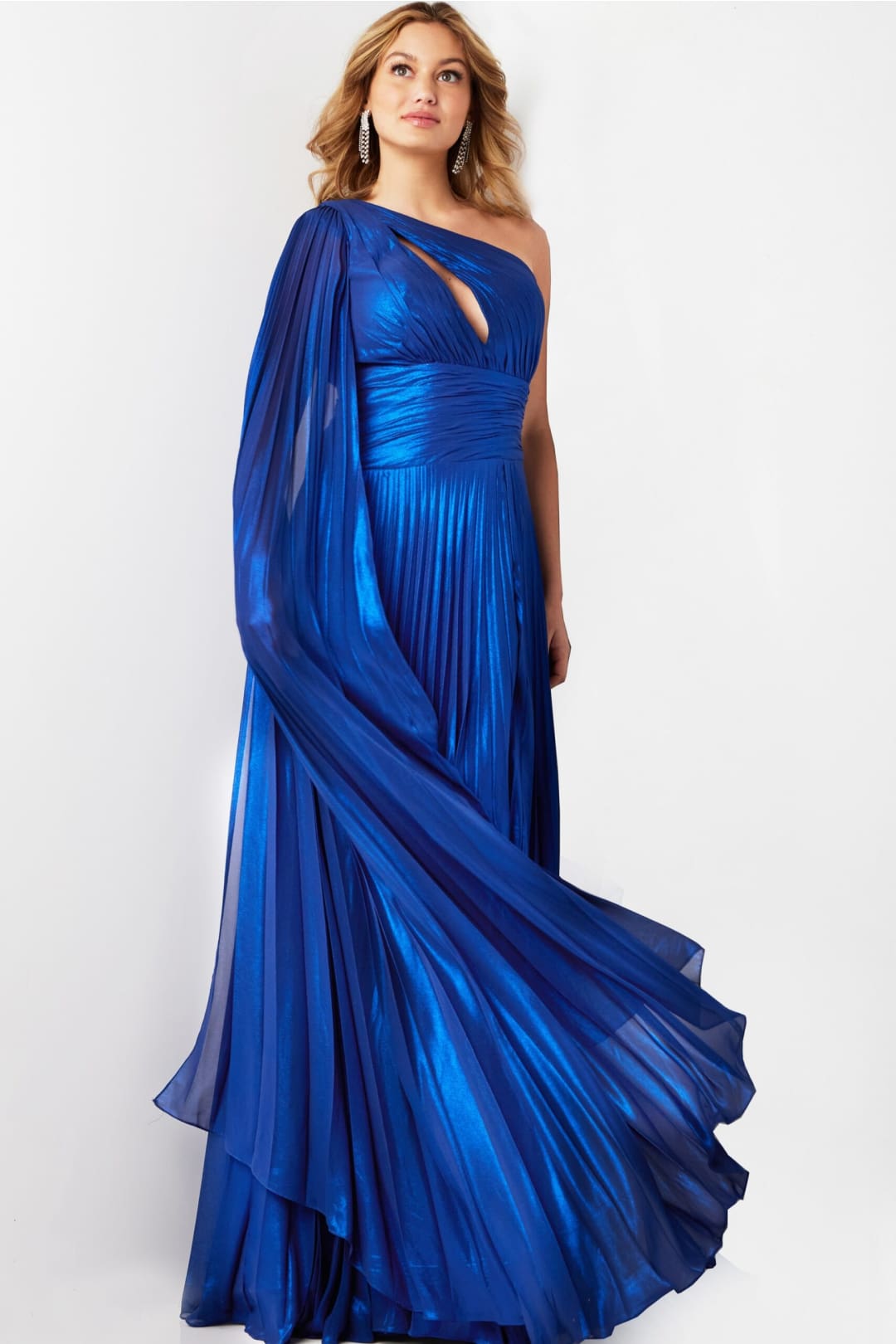 Pleated One Shoulder A-line Slit Gown by Jovani 36462 - Long Formal Dresses