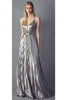Pleated Red Carpet Stunning Dress - CHARCOAL GREY / XS