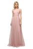 Pleated Top A-Line Gown with Flowing Skirt 2025 Elegant Formal Dress - Blush / 2 - Prom