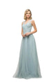 Pleated Top A-Line Gown with Flowing Skirt 2025 Elegant Formal Dress - Robin Blue / 2 - Prom