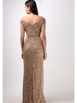 Plunging Off-Shoulder Maxi Dress CF19201217 by FG