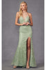 Plunging V-Neck Embellished Prom Dress by Juliet JT2437A - Dress