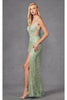 Plunging V-Neck Embellished Prom Dress by Juliet JT2437A - Dress