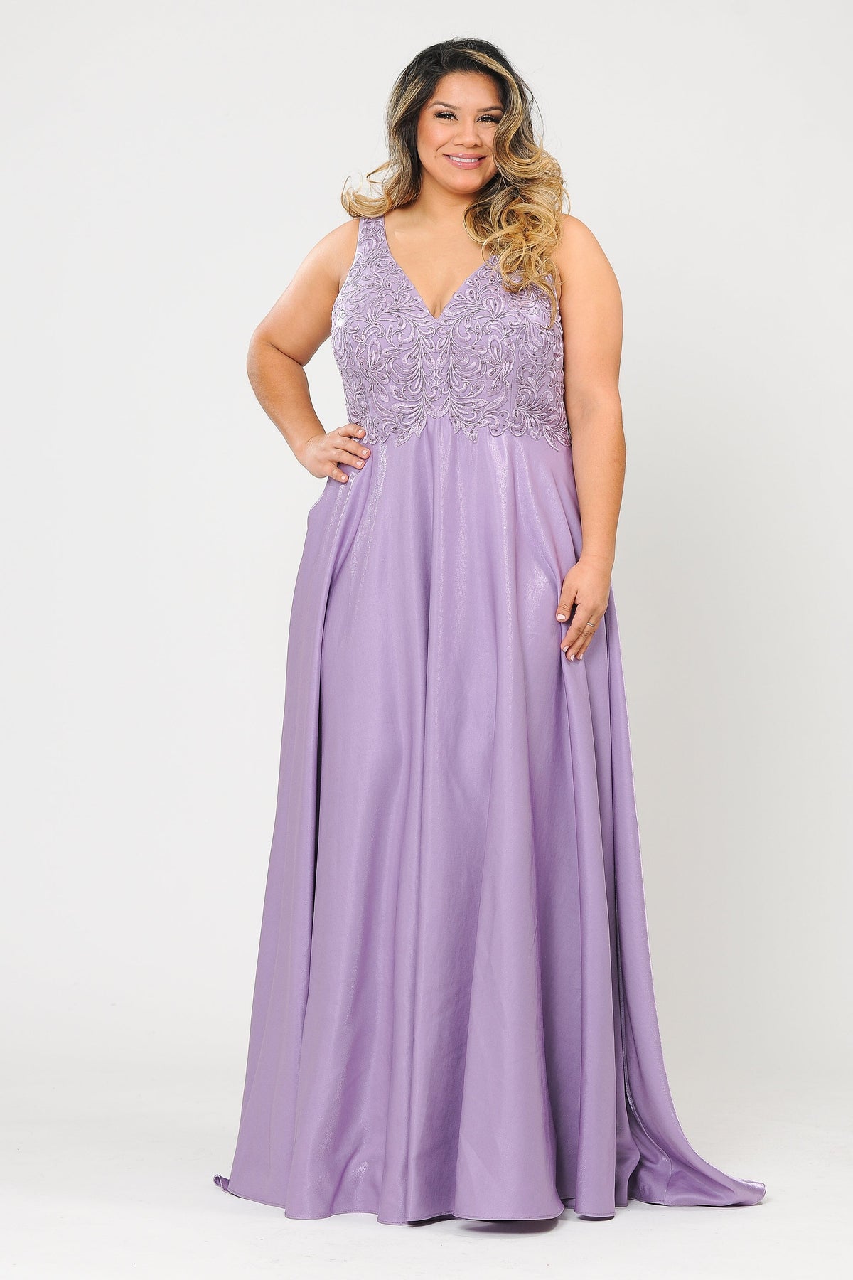 Poly USA Lavender Long Formal Dresses