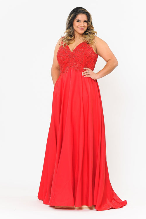 Poly USA Red Long Formal Dresses