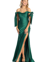 Hunter Green Bridesmaid Dresses-Inexpensive May Queen MQ1858 Long Gown