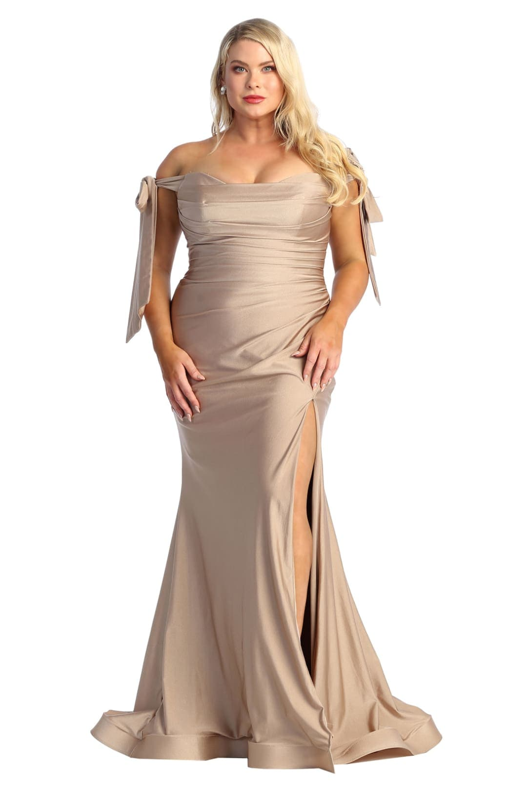 Mocha Bridesmaid Dresses-Inexpensive Long Gown