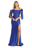 Plus Size Dress Evening - ROYAL BLUE / 2