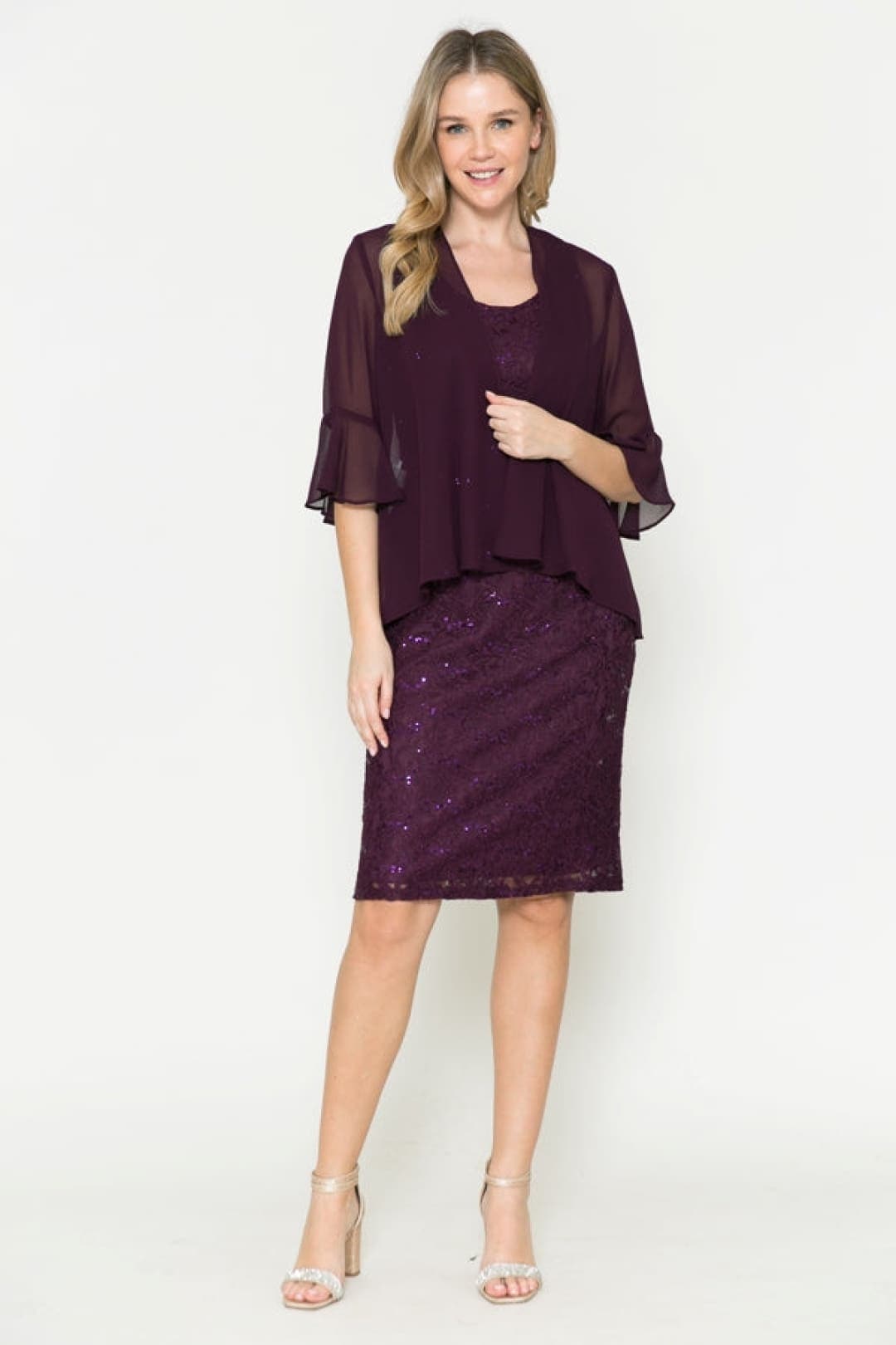 Plus Size Dress For Mother of the Bride - PLUM / M