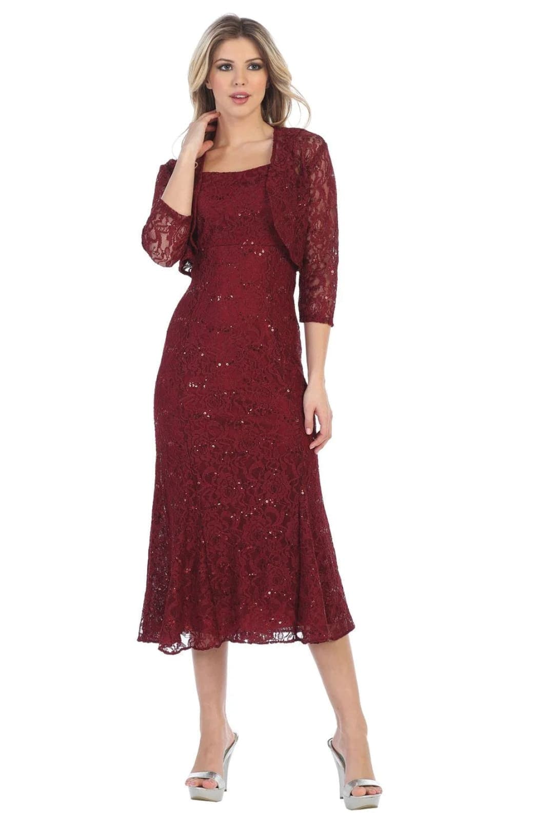 Plus Size Dresses Mother of the Bride - Burgundy / S