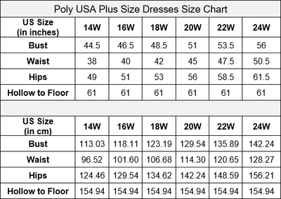 Vestido de sirena bordado de talla grande de Poly USA W1084