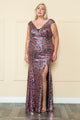 Vestido ajustado de lentejuelas multicolor de talla grande de Poly USA W1124