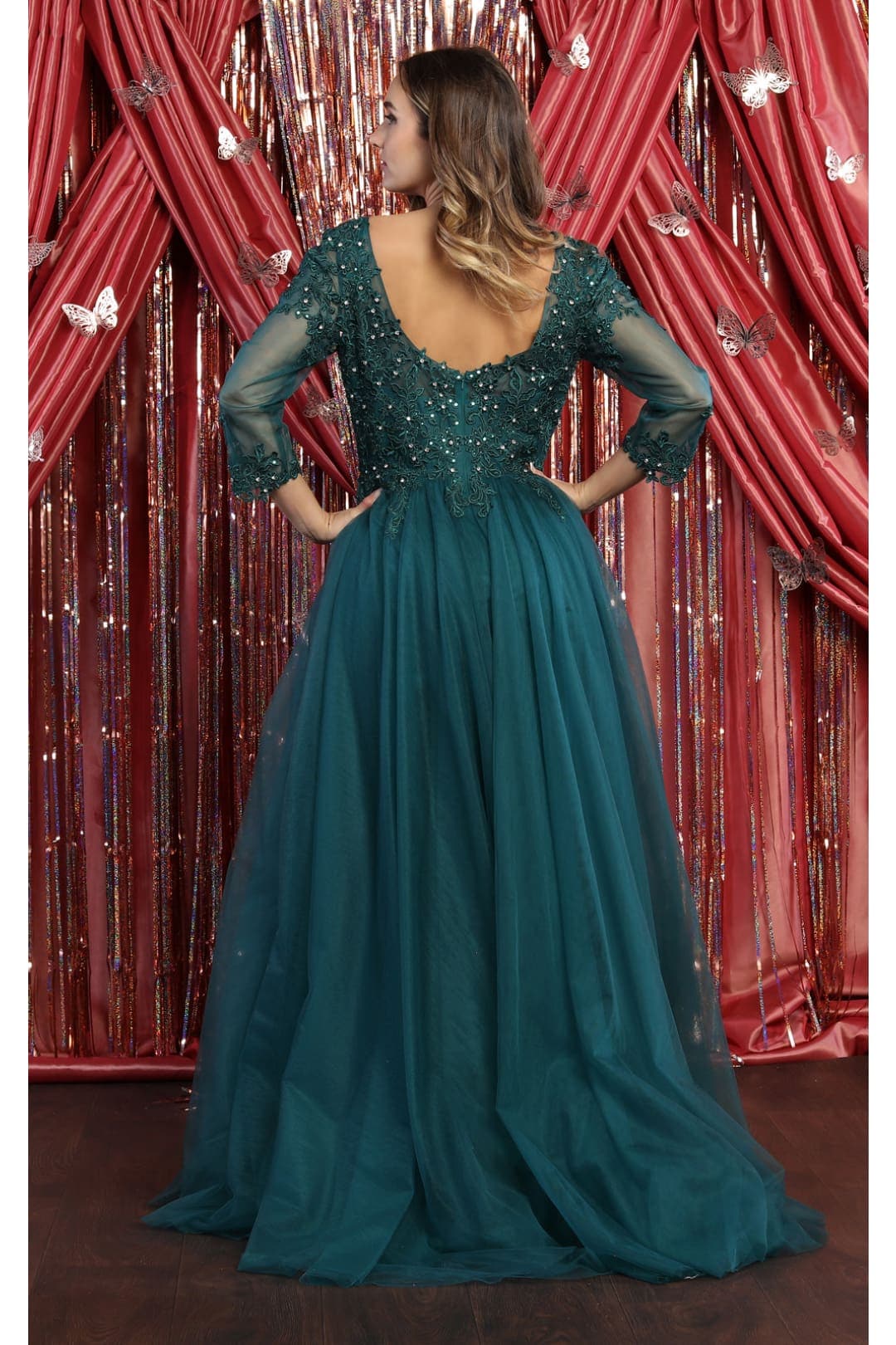 Long Sleeve Evening Gown Plus Size 