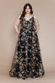 Vestido de corte A sin mangas con estampado brillante de talla grande de Poly USA W1134