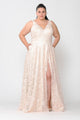 Vestido largo de encaje con espalda de corsé, talla grande, de Poly USA W1020