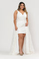 Vestido largo de encaje con espalda de corsé, talla grande, de Poly USA W1020