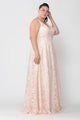 Vestido largo de encaje con espalda de corsé, talla grande, de Poly USA W1020