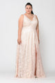 Vestido largo de encaje con espalda de corsé, talla grande, de Poly USA W1020