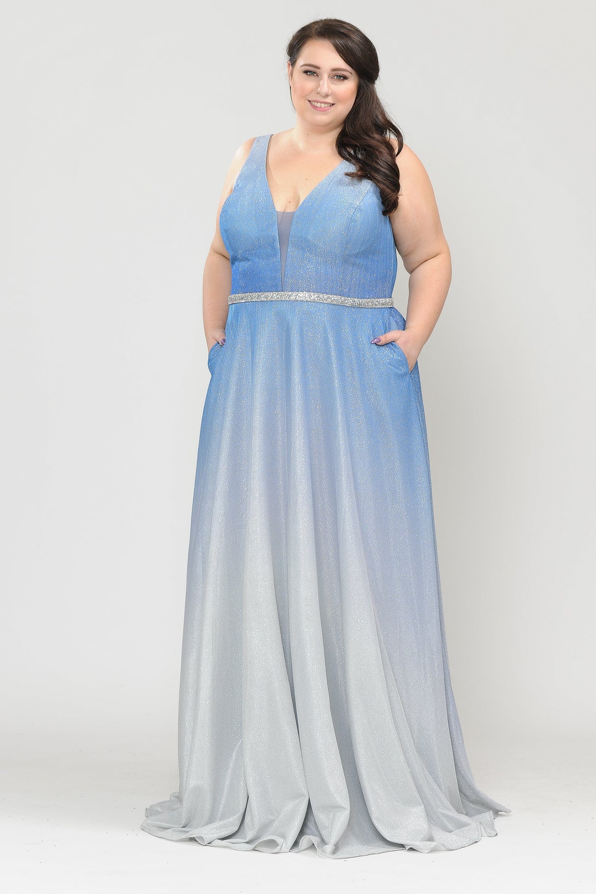 Poly USA Blue Long Formal Dresses