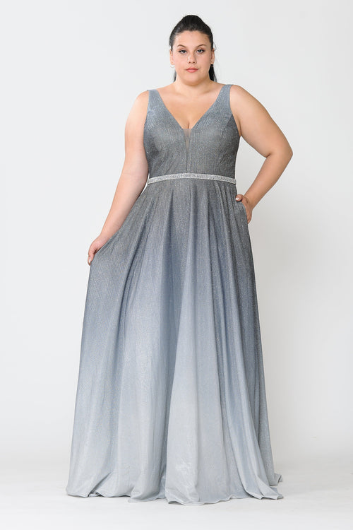 Poly USA Silver Long Formal Dresses