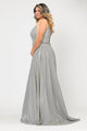 Vestido largo con escote cuadrado y purpurina, talla grande, de Poly USA W1038