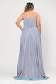 Vestido largo con escote cuadrado y purpurina, talla grande, de Poly USA W1038