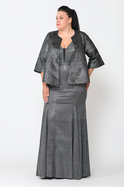 Chaqueta metálica de un solo botón, talla grande, de Poly USA JK1922