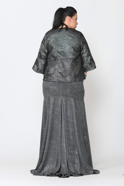 Poly USA JK1922 Plus Size Metallic Single Button Jacket