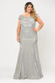 Poly USA W1042 Plus Size Off Shoulder Glitter Mermaid Dress