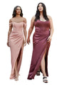 Plus Size Removable Off-Shoulder Straps Dress 2025 Elegant Formal Gown - DUSTY ROSE / 18 - Dress