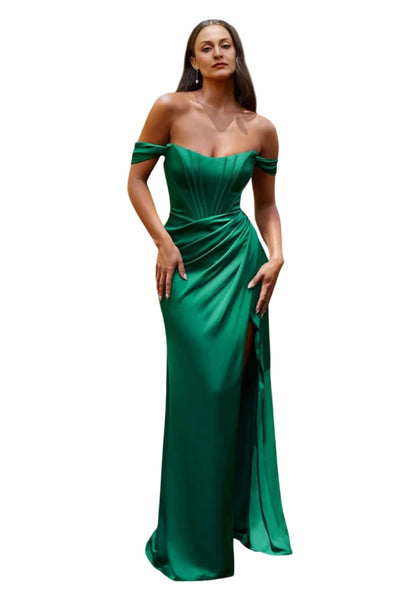 Plus Size Removable Off-Shoulder Straps Dress 2025 Elegant Formal Gown - EMERALD GREEN / 18 - Dress