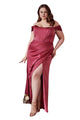 Plus Size Removable Off-Shoulder Straps Dress 2025 Elegant Formal Gown - LIPS / 18 - Dress