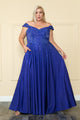Vestido de talla grande con hombros descubiertos y diamantes de imitación de Poly USA W1112